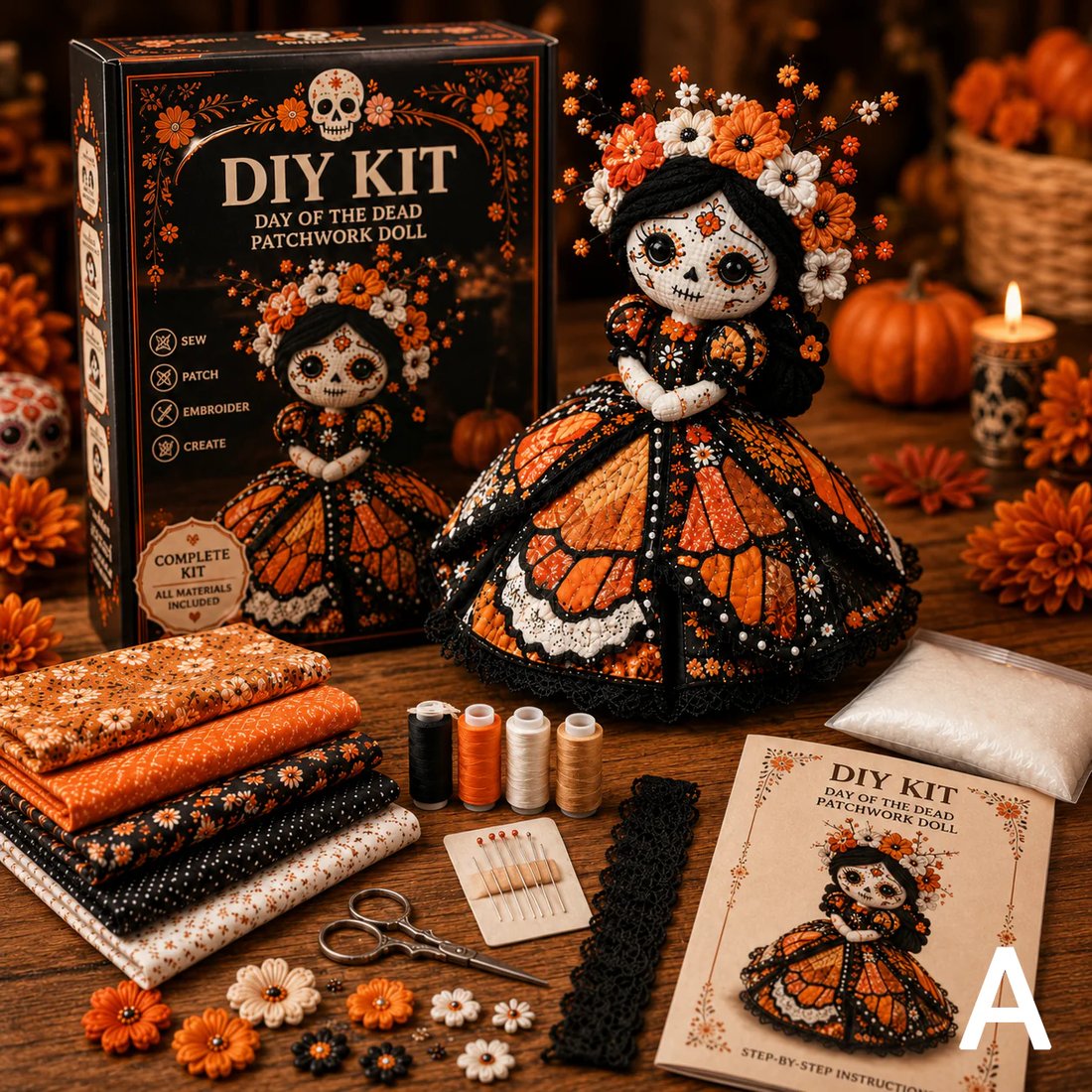 🔥50% Off Last Day - Day of the Dead Patchwork Doll DIY Kit