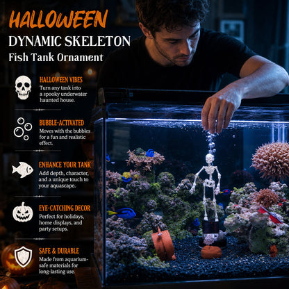 Halloween Dynamic Skeleton Fish Tank Ornament