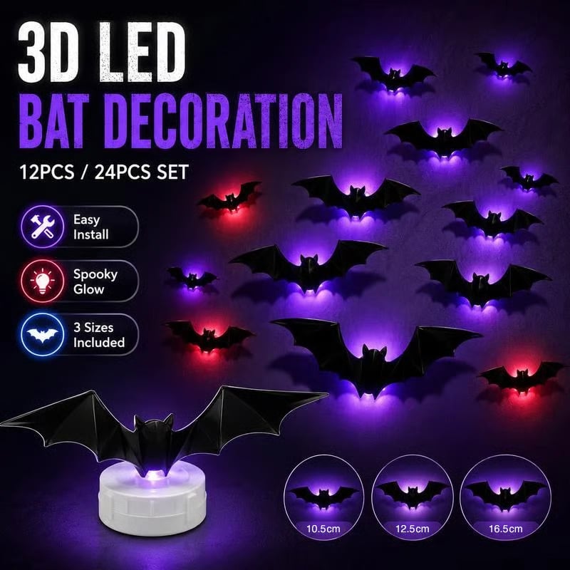 🦇 GlowWing LED Bat Halloween Decorations
