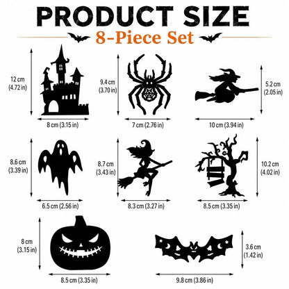 🔥49% OFF - 🎃8 Pack Halloween LED Silhouette Wall Light Stickers, Battery Powered Peel & Stick Decor Lights