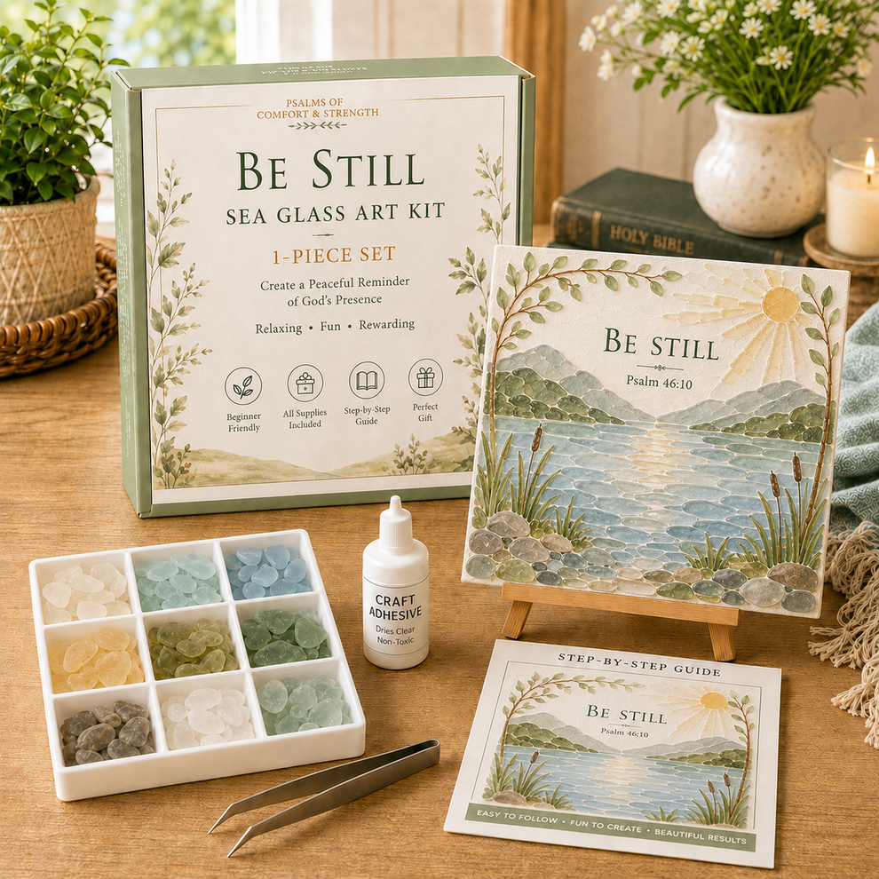 ✝️ Psalms of Comfort & Strength Sea Glass Art Kit — Add Any 3 Pcs To Cart🎉