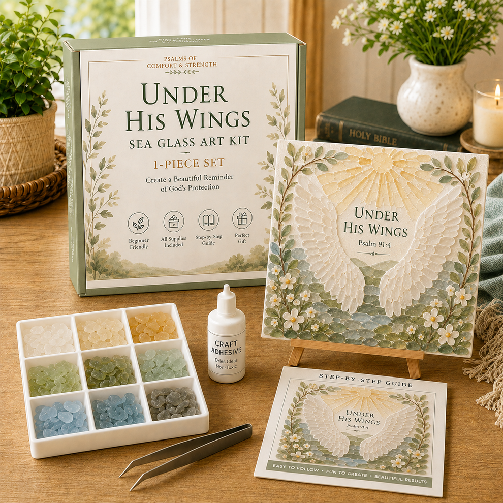 ✝️ Psalms of Comfort & Strength Sea Glass Art Kit — Add Any 3 Pcs To Cart🎉