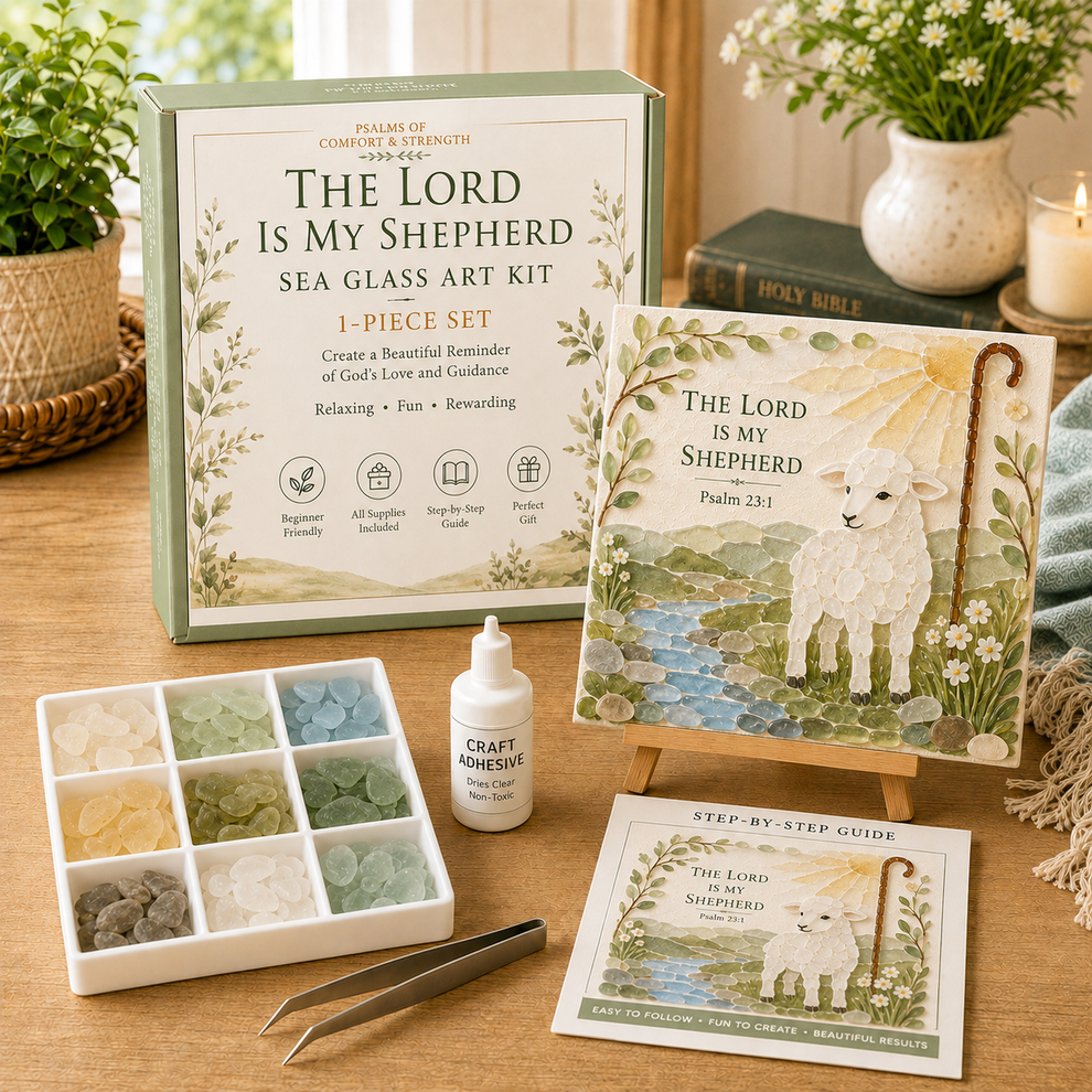 ✝️ Psalms of Comfort & Strength Sea Glass Art Kit — Add Any 3 Pcs To Cart🎉