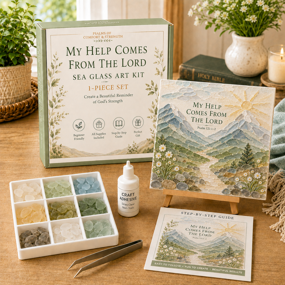 ✝️ Psalms of Comfort & Strength Sea Glass Art Kit — Add Any 3 Pcs To Cart🎉