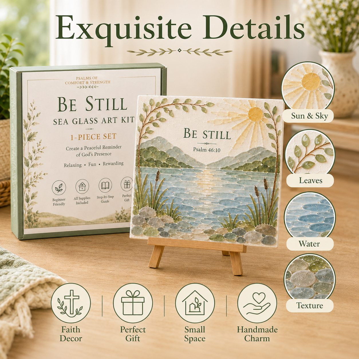 ✝️ Psalms of Comfort & Strength Sea Glass Art Kit — Add Any 3 Pcs To Cart🎉