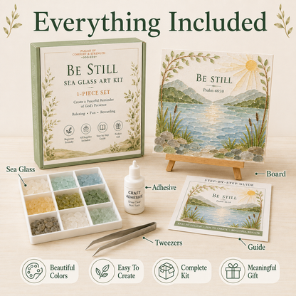 ✝️ Psalms of Comfort & Strength Sea Glass Art Kit — Add Any 3 Pcs To Cart🎉
