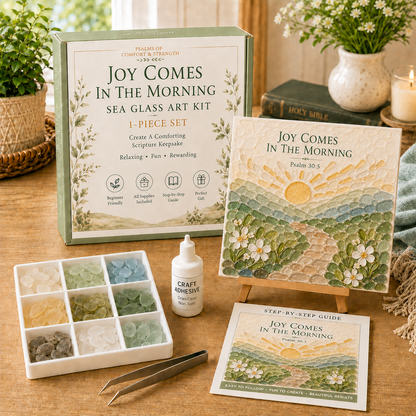 ✝️ Psalms of Comfort & Strength Sea Glass Art Kit — Add Any 3 Pcs To Cart🎉