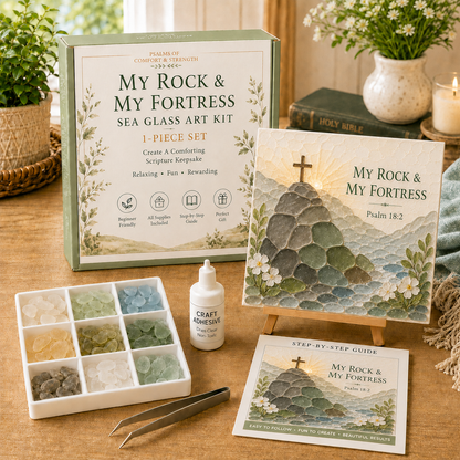 ✝️ Psalms of Comfort & Strength Sea Glass Art Kit — Add Any 3 Pcs To Cart🎉