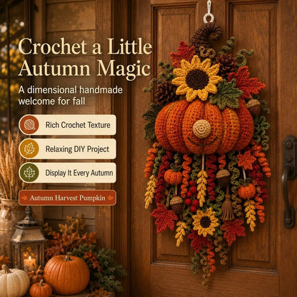 🧶 DIY Seasonal 3D Crochet Door Hanger Kit Collection | Coordinated Yarn, Filling, Accessories & Step-by-Step Instructions Included 💕