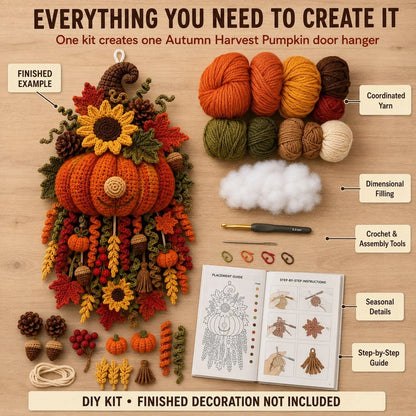 🧶 DIY Seasonal 3D Crochet Door Hanger Kit Collection | Coordinated Yarn, Filling, Accessories & Step-by-Step Instructions Included 💕
