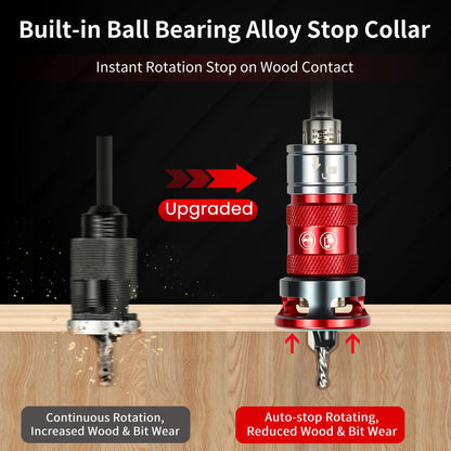 Quick Adjust Auto Lock Depth Stop Countersink Drill Bit Set for Woodworking