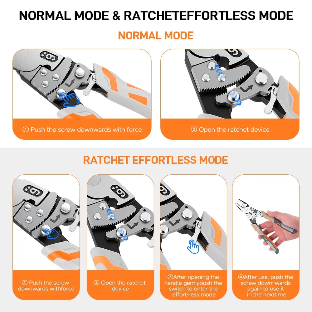 9-Inch Industrial Ratchet Self-Locking Pliers
