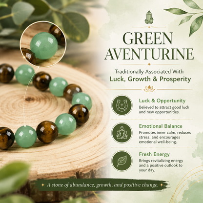✨Green Aventurine & Tiger Eye Intention Bracelet