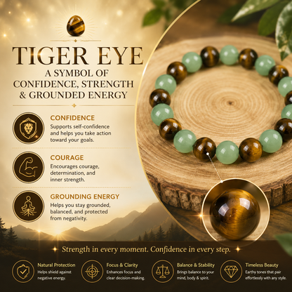✨Green Aventurine & Tiger Eye Intention Bracelet