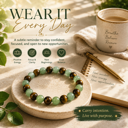 ✨Green Aventurine & Tiger Eye Intention Bracelet