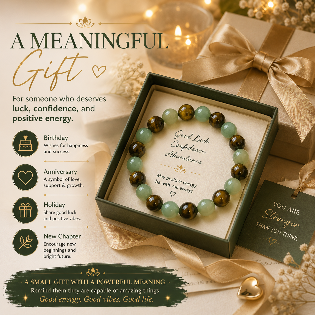 ✨Green Aventurine & Tiger Eye Intention Bracelet