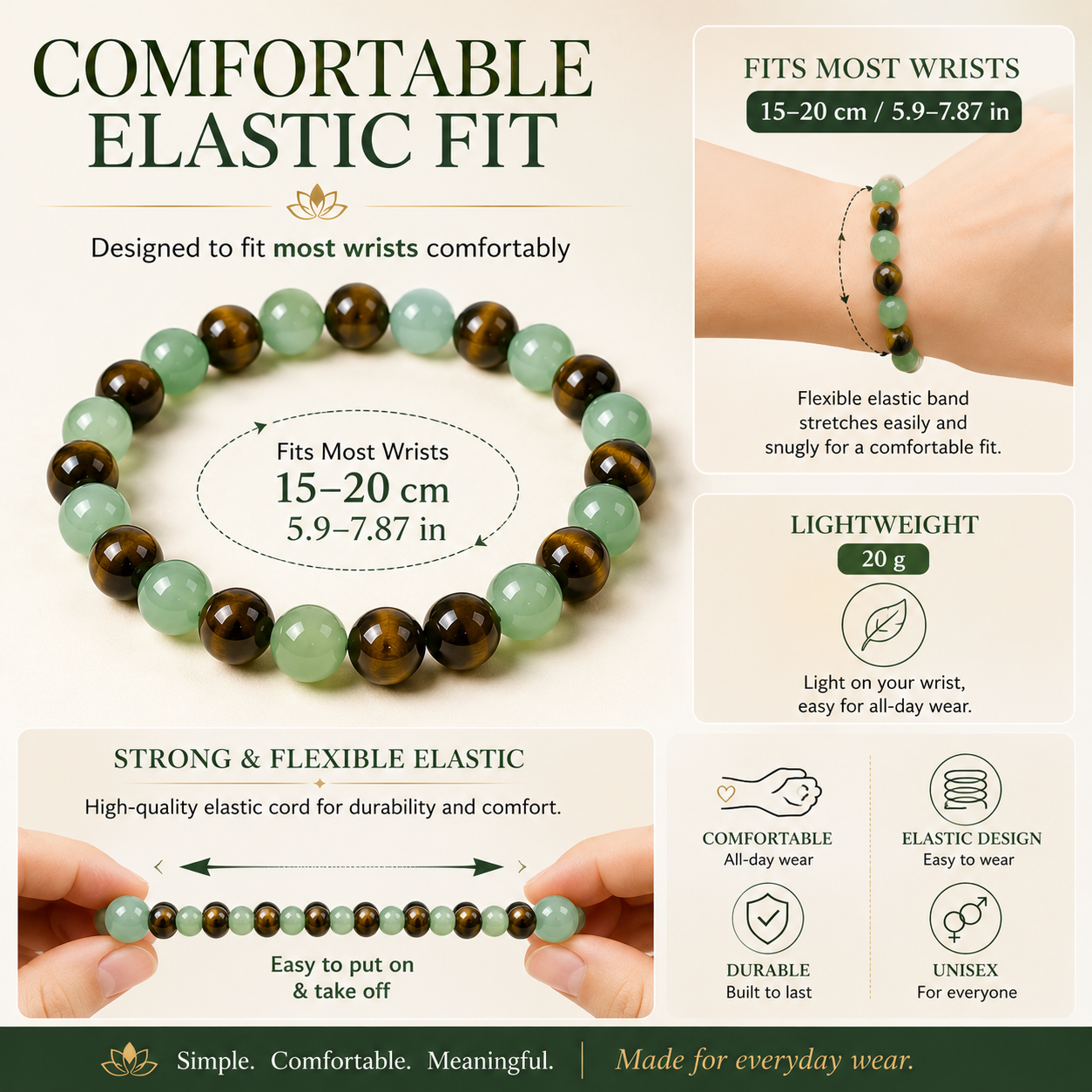 ✨Green Aventurine & Tiger Eye Intention Bracelet