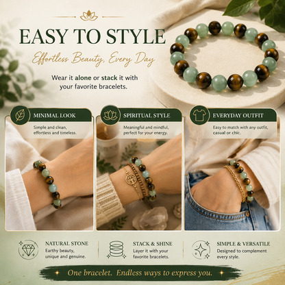 ✨Green Aventurine & Tiger Eye Intention Bracelet