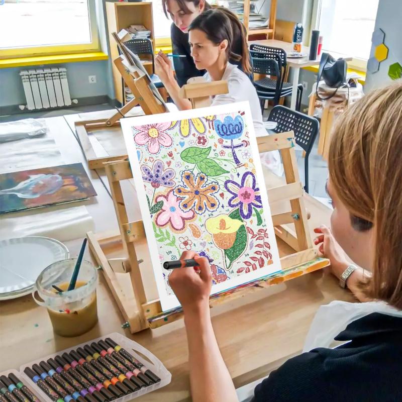 🎨Glitter Effect Brush Markers🥇✨: Create Sparkling Art Smoothly 🥳(🌈24-120 Colors | Smooth No Clog | No Bleed Through📝)