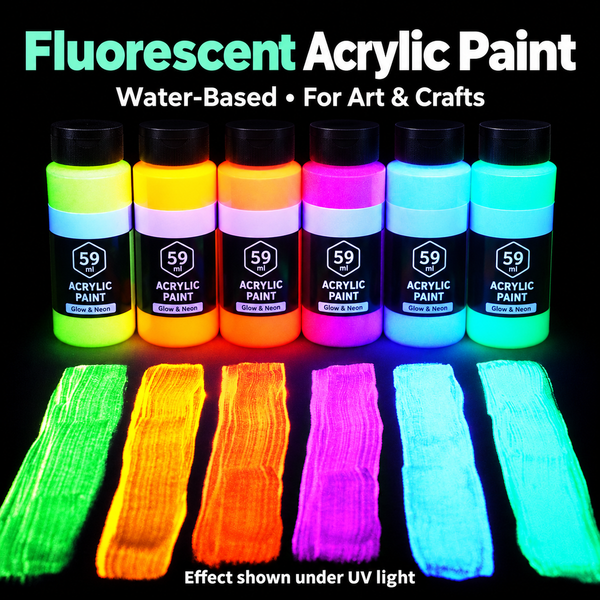 🎨 UV-Reactive Acrylic Paint Set✨