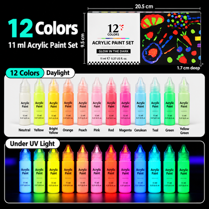 🎨 UV-Reactive Acrylic Paint Set✨