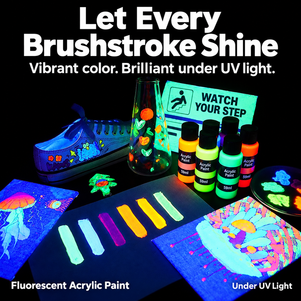 🎨 UV-Reactive Acrylic Paint Set✨