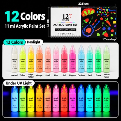 🎨 UV-Reactive Acrylic Paint Set✨