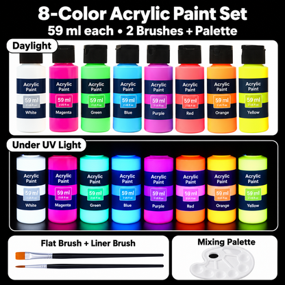 🎨 UV-Reactive Acrylic Paint Set✨