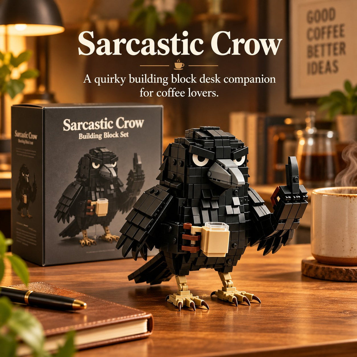Sarcastic Coffee Crow Building Set