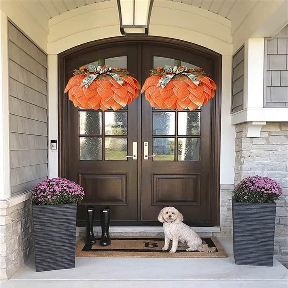 🍁Handmade Fall Pumpkin Wreath🎃