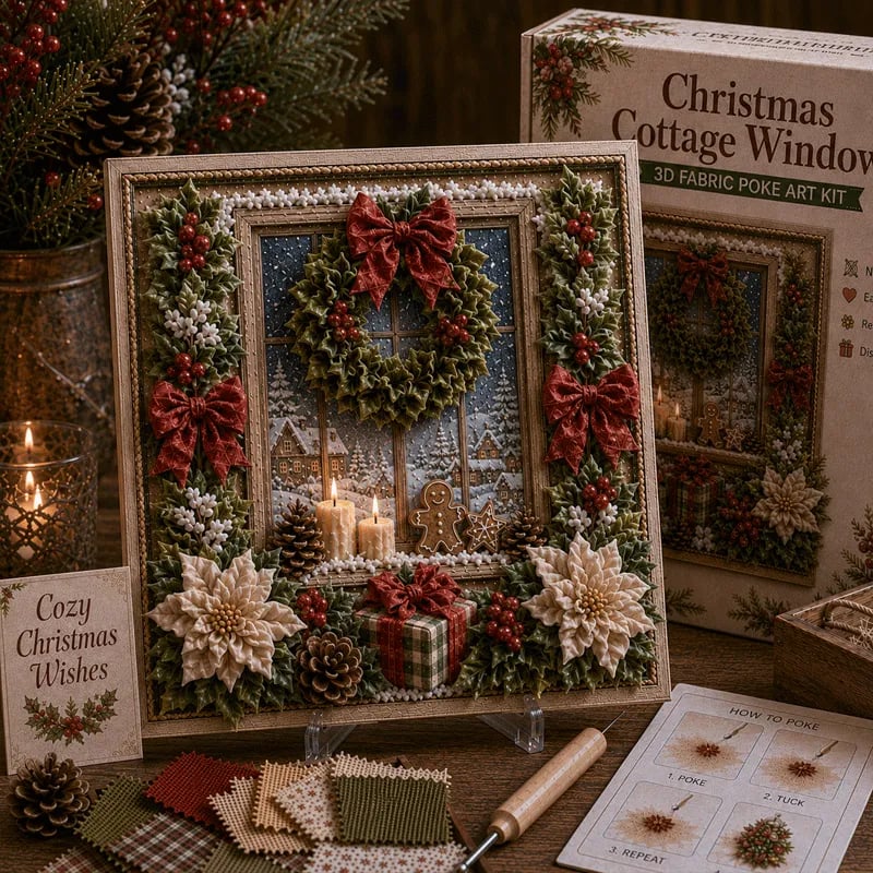 🎄 DIY 3D Fabric Poke Art Christmas Keepsake Kit – No-Sewing Holiday Craft with Display Stand ✨🎁Buy 2 Get 1 FREE — Add Any 3 Pcs To Cart🎉