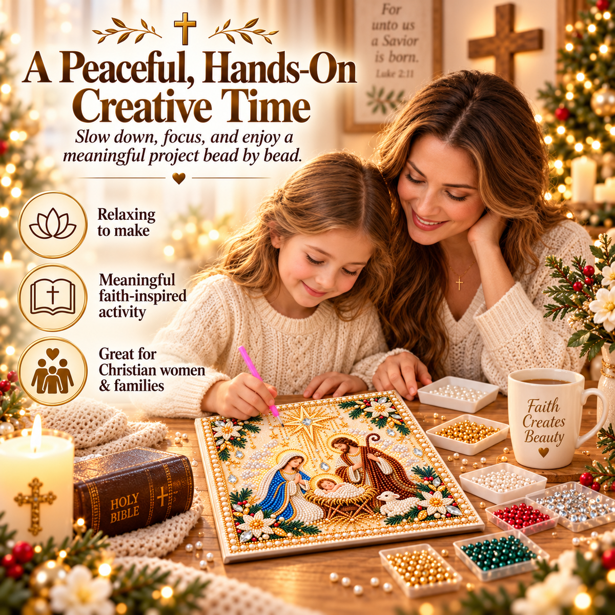 🙏✝️DIY Christian Pearl Artwork Kit🎁Buy 3 Get 1 FREE — Add Any 4 Pcs To Cart🎉