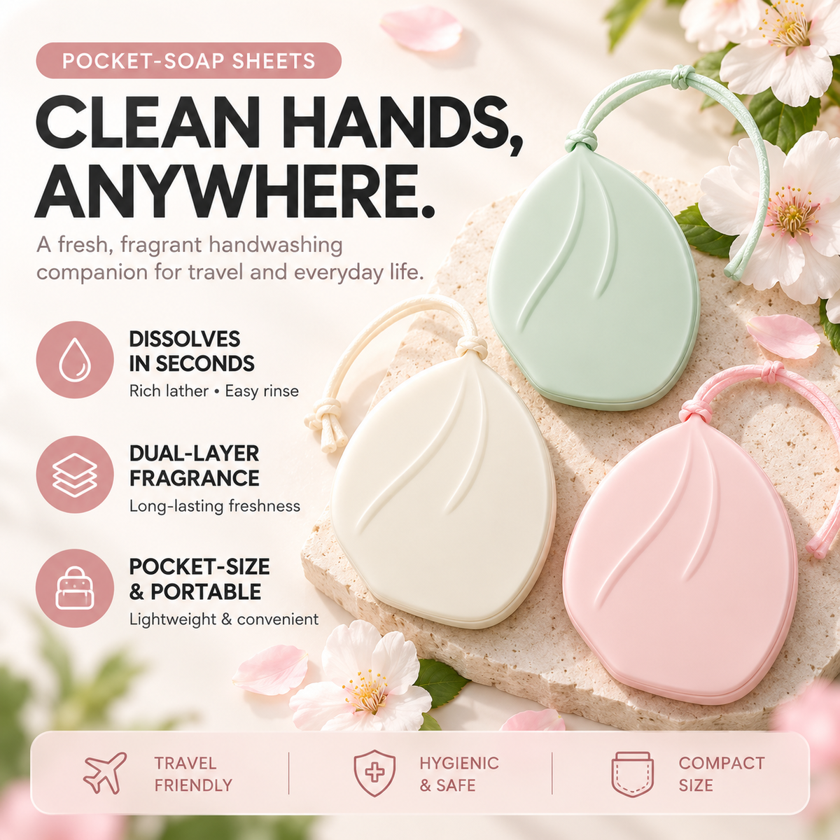 🌸 Floral Double-Layer Soap Paper Sheets