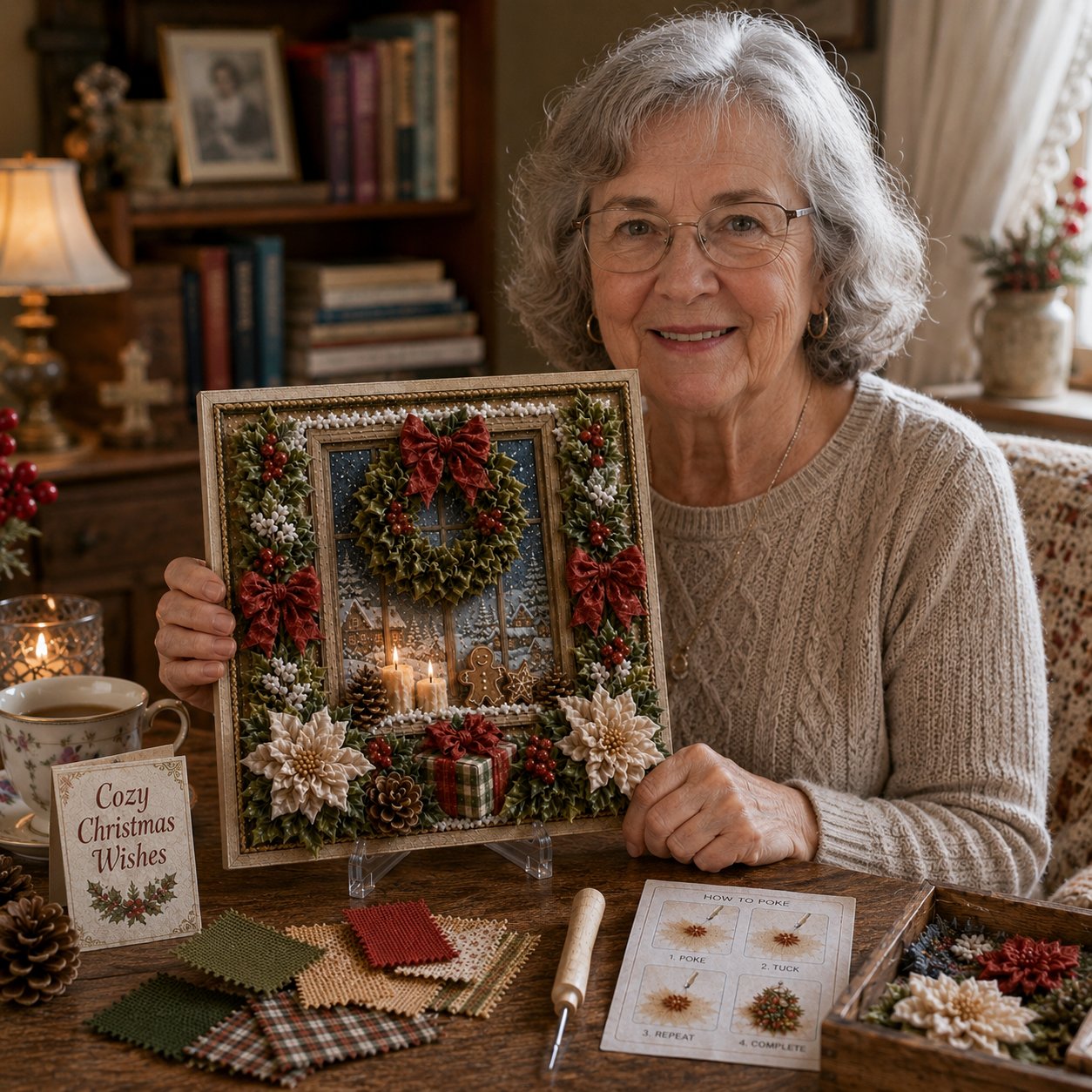 🎄 DIY 3D Fabric Poke Art Christmas Keepsake Kit – No-Sewing Holiday Craft with Display Stand ✨🎁Buy 2 Get 1 FREE — Add Any 3 Pcs To Cart🎉