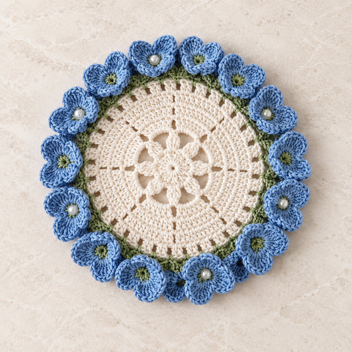 Handmade Hydrangea Crochet Coaster