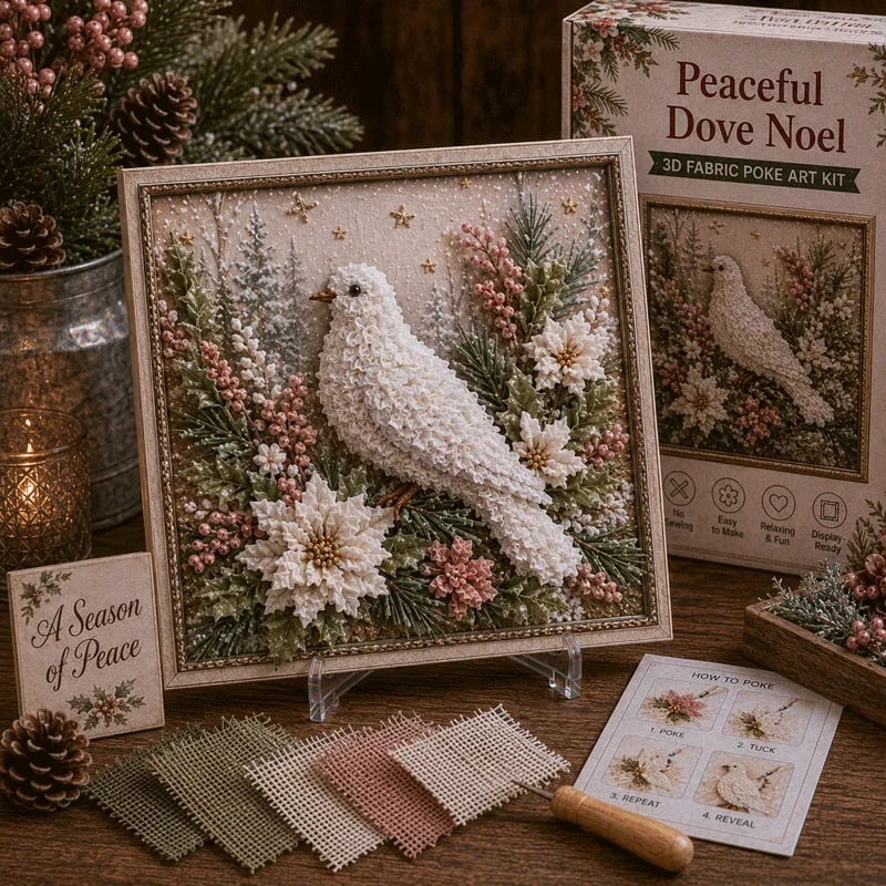 🎄 DIY 3D Fabric Poke Art Christmas Keepsake Kit – No-Sewing Holiday Craft with Display Stand ✨🎁Buy 2 Get 1 FREE — Add Any 3 Pcs To Cart🎉